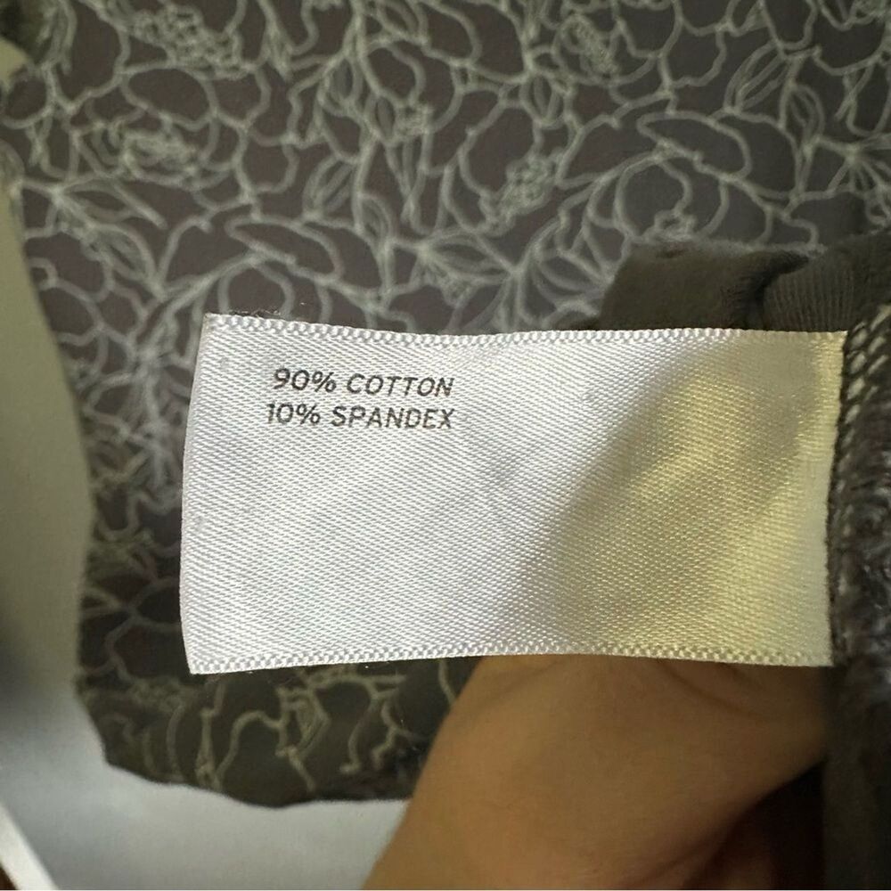 Duluth Short Sleeve Dress | V-Neck Midi Length Gray White Cotton Spandex Size S - Picture 8 of 8